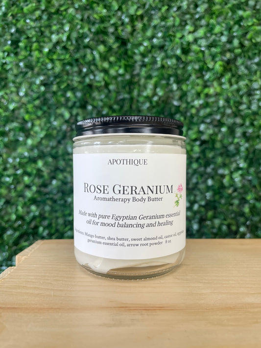 Rose Geranium Body Butter (available in store)